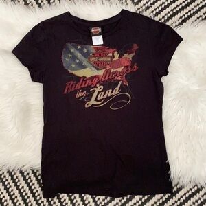 Harley Davidson ride across America black tee